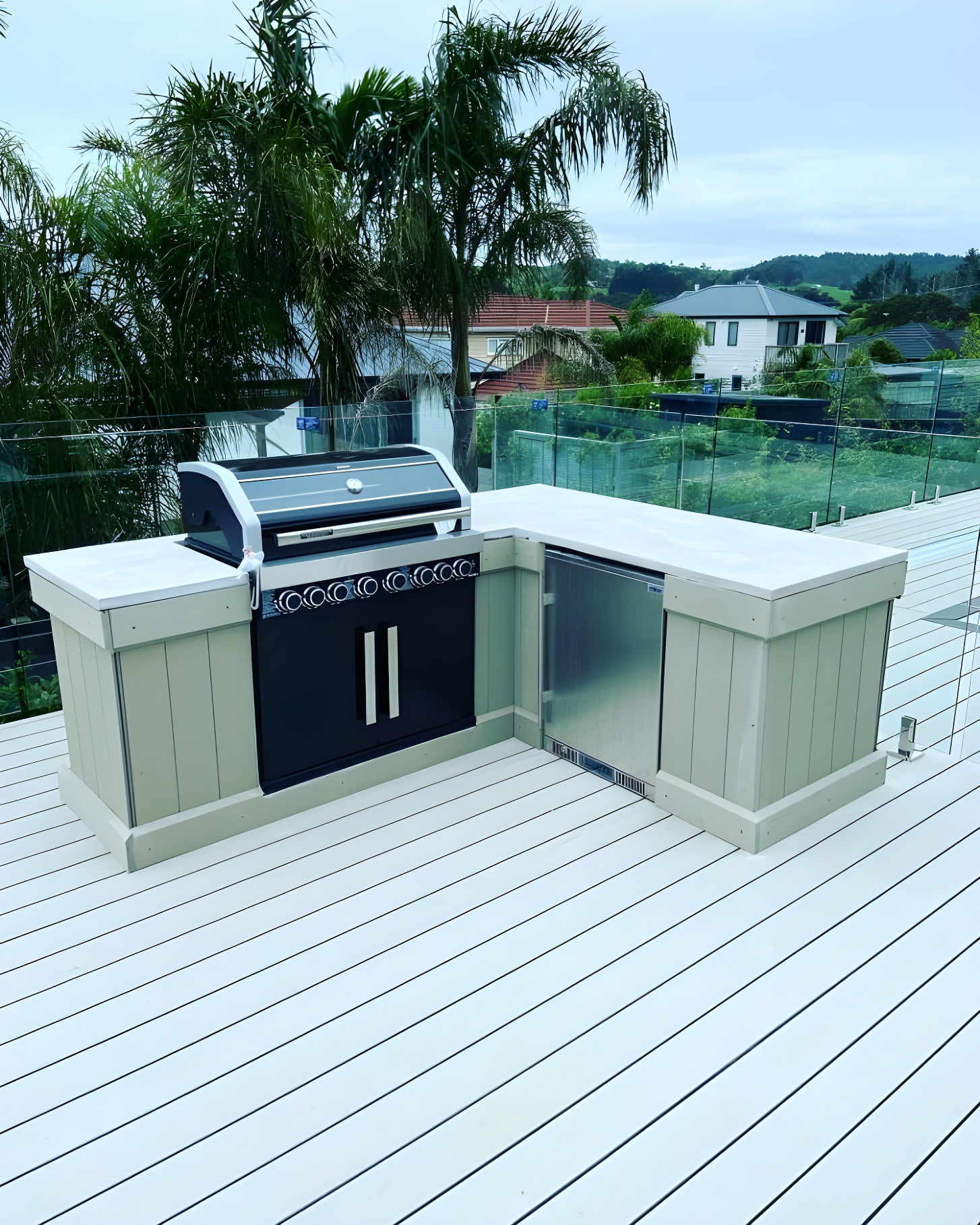 Professional outdoor cooking space